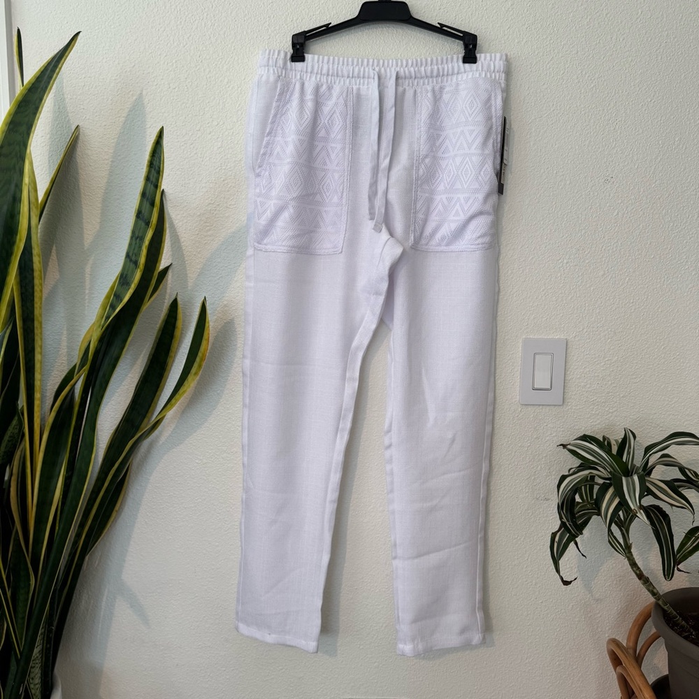 Malibu Beach Club | White Linen Style Pants